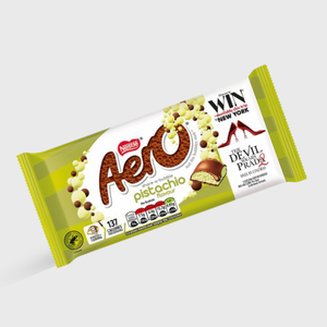Aero pistachio chocolate bar packaging on a white background