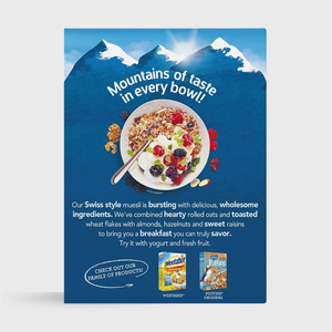 Alpen Muesli Cereal No Added Sugar with Wheat Flakes, Rolled Oats, Nuts and Raisins - 400g