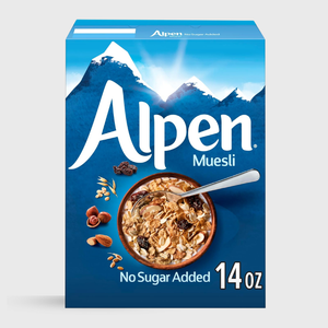 Alpen Muesli Cereal No Added Sugar with Wheat Flakes, Rolled Oats, Nuts and Raisins - 400g