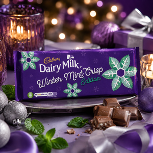 Cadbury Dairy Milk Winter Crisp Mint Chocolate Large Bar 350g