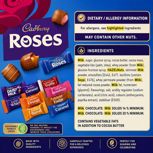 Cadbury Roses Assorted Chocolates Gift Box Carton 240g
