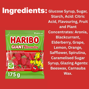 Haribo Giant Strawberries Share Bag - 175g