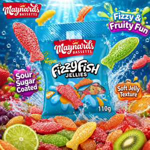 Maynards Bassetts Fizzy Fish Sweets 110g