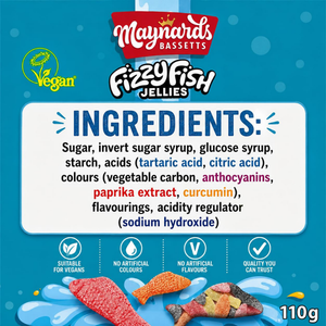 Maynards Bassetts Fizzy Fish Sweets 110g