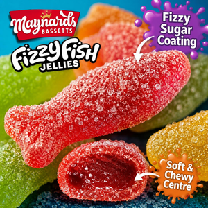 Maynards Bassetts Fizzy Fish Sweets 110g