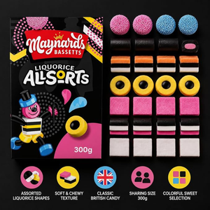 Maynards Bassetts Liquorice Allsorts Gift Box Carton 300g
