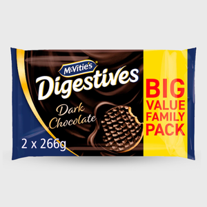 McVities Digestives Dark Chocolate Twin Pack - 2x266g