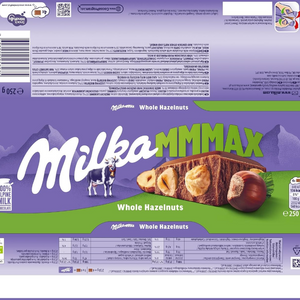 Milka Whole Nuts Hazelnut Milk Chocolate Bar 250g