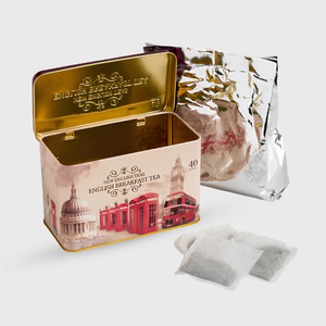 New English Teas English Breakfast Vintage England Classic Tea Tin - 40 Teabags