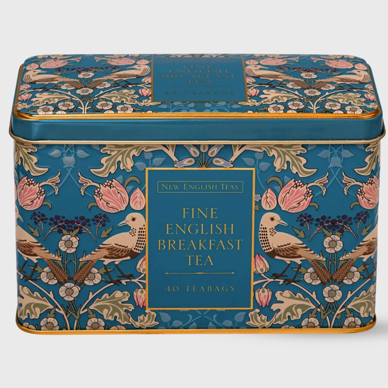 New English Teas Song Thrush Classic Teal Tin - 40 Teabags