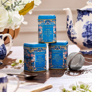 New English Teas Song Thrush Mini Tin & Infuser Gift Set - 3 Loose Leaf Tea Tins