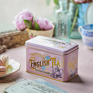 New English Teas Vintage Victorian 1869 Black Tea Pink Tin - 40 Teabags