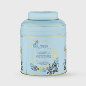 New English Teas Vintage Victorian Decaf English Breakfast Tea Powder Blue Tin - 80 Teabags