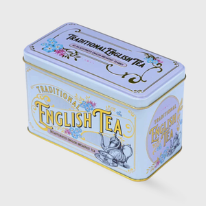 New English Teas Vintage Victorian Decaf English Breakfast Tea Powder Blue Tin - 40 Teabags