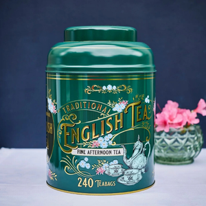 New English Teas Vintage Victorian English Afternoon Tea Dark Green Tin - 240 Teabags