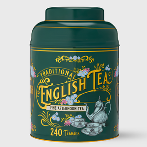 New English Teas Vintage Victorian English Afternoon Tea Dark Green Tin - 240 Teabags
