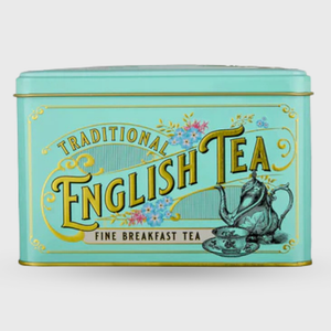 New English Teas Vintage Victorian English Breakfast Tea Mint Green Tin - 40 Teabags