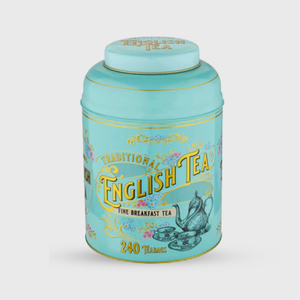 New English Teas Vintage Victorian English Breakfast Tea Mint Green Tin - 240 Teabags