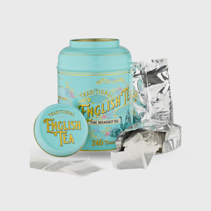 New English Teas Vintage Victorian English Breakfast Tea Mint Green Tin - 240 Teabags