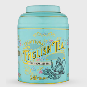 New English Teas Vintage Victorian English Breakfast Tea Mint Green Tin - 240 Teabags
