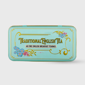 New English Teas Vintage Victorian English Breakfast Tea Mint Green Tin - 40 Teabags