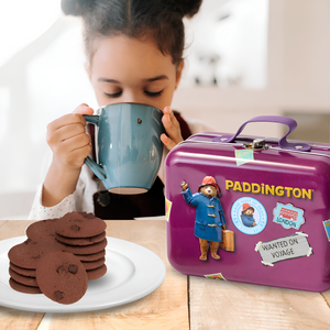 Paddington Bear Suitcase Tin with Orange Marmalade & Chocolate Chunk Cookies 300g