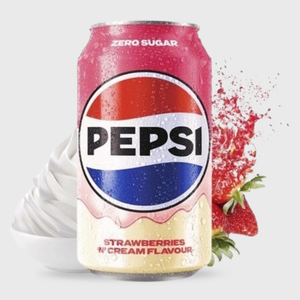 Pepsi Zero Sugar Strawberries & Cream Can 330ml