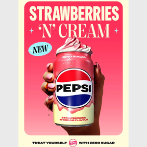 Pepsi Zero Sugar Strawberries & Cream Can 330ml