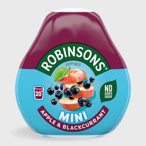 Robinsons Apple & Blackcurrant squash container on a white background