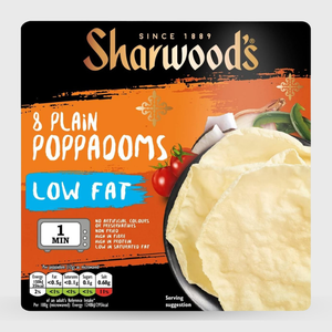 Sharwood’s Plain Poppadoms Low Fat 8 Pack 94g