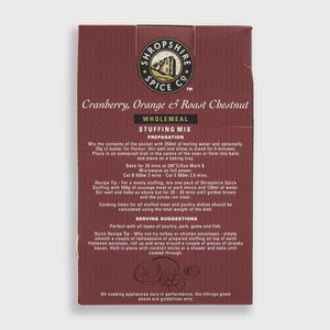 Shropshire Spice Co. Cranberry, Orange & Roast Chestnut Wholemeal Stuffing Mix 150g