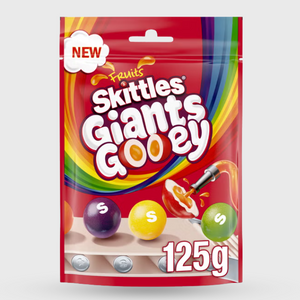 Skittles Giants Gooey candy package on a white background