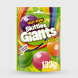 Skittles Giants candy package on a white background