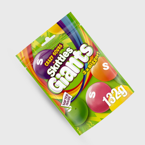 Skittles Giants candy package on a white background
