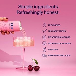 Trip Mindful Blend Cherry Lemon Non-Alcoholic Adaptogen Mocktail Seltzer Drink - 250ml