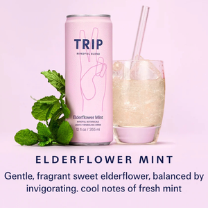 Trip Mindful Blend Elderflower Mint Non-Alcoholic Adaptogen Mocktail Seltzer Drink - 250ml