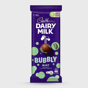 Cadbury Dairy Milk Bubbly Mint Chocolate Bar 160g