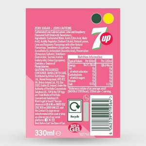 7Up Pink Lemonade Zero Sugar - 330ml Can