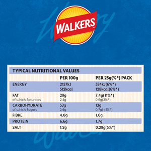 Walker's Crisps Cheese & Onion 6-pack - 6x25g bags (150g total)