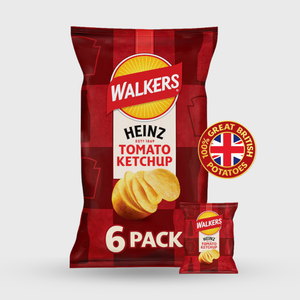 Walker's Crisps Heinz Tomato Ketchup 6-pack - 6x25g bags (150g total)