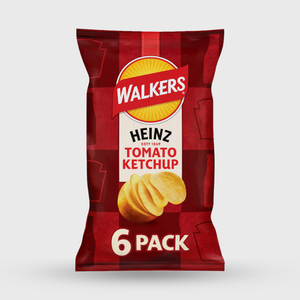 Walker's Crisps Heinz Tomato Ketchup 6-pack - 6x25g bags (150g total)