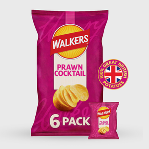 Walker's Crisps Prawn Cocktail 6-pack - 6x25g bags (150g total)