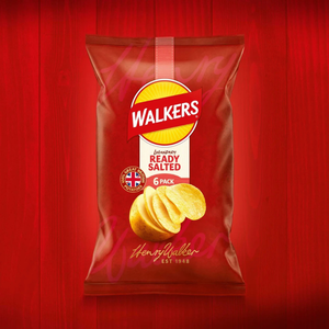 Walker's Crisps Ready Salted 6-pack - 6x25g bags (150g total)