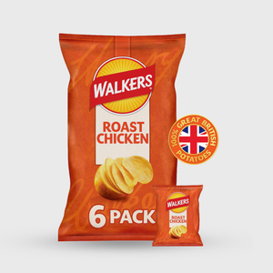 Walker's Crisps Roast Chicken 6-pack - 6x25g bags (150g total)