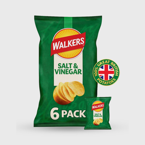Walker's Crisps Salt & Vinegar 6-pack - 6x25g bags (150g total)