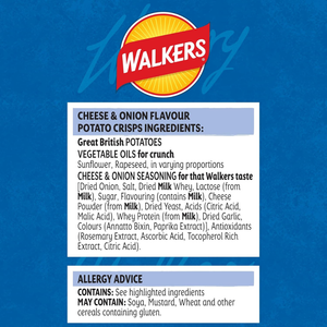 Walkers Cheese & Onion Crisps - 32.5g