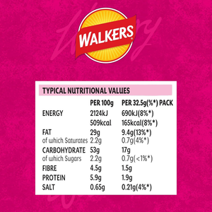 Walkers Prawn Cocktail Crisps - 32.5g