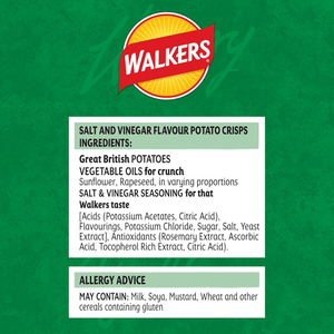 Walkers Salt & Vinegar Crisps - 32.5g