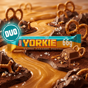 Yorkie Salted Caramel Pretzel Flavour Milk Chocolate Duo Bar 66g