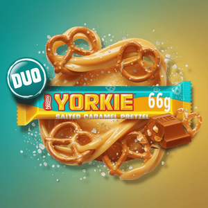 Yorkie Salted Caramel Pretzel Flavour Milk Chocolate Duo Bar 66g